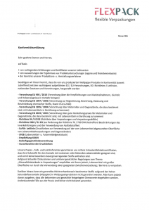 Konformitätserklärung FPS Flexpack GmbH