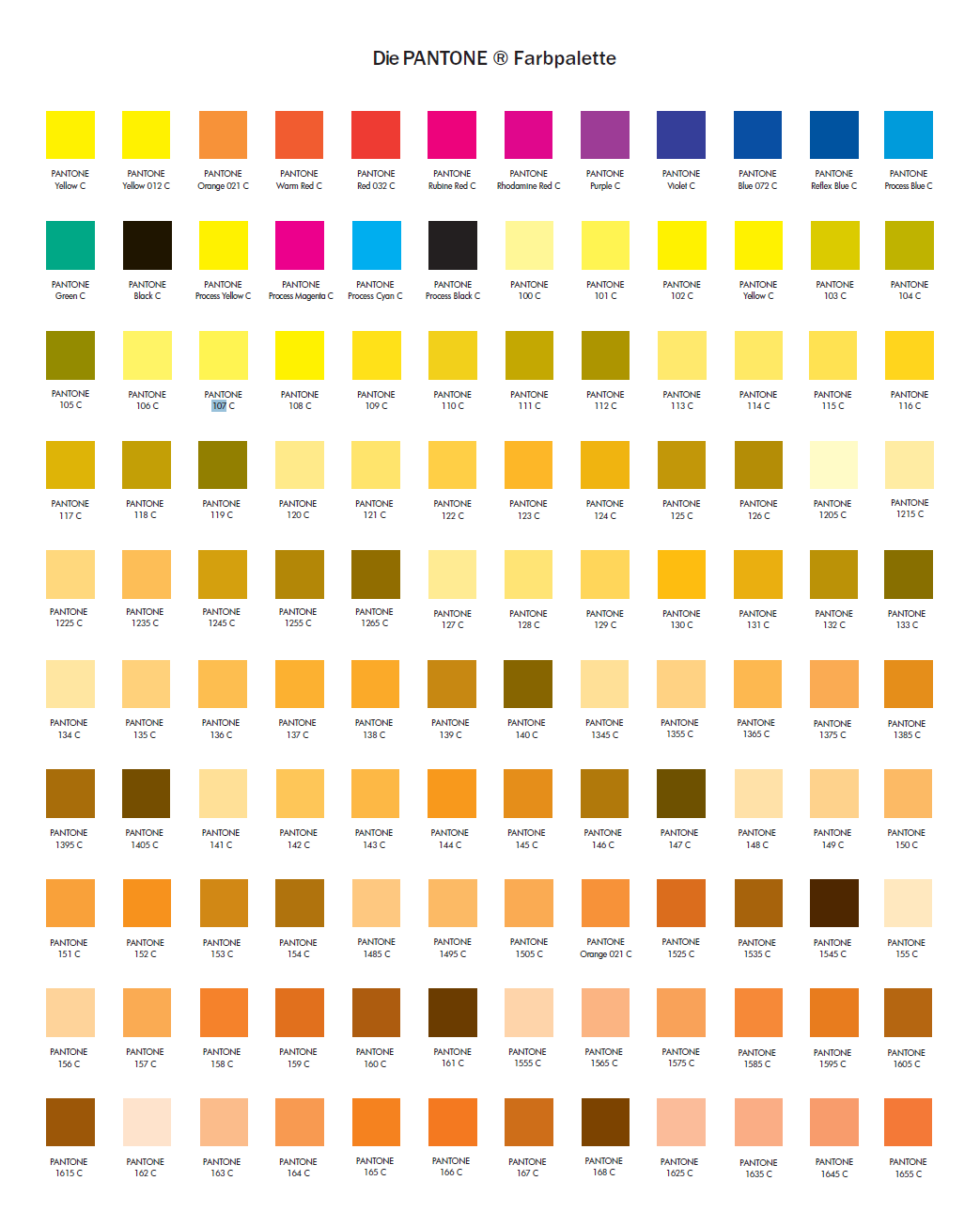 Pantone Farben