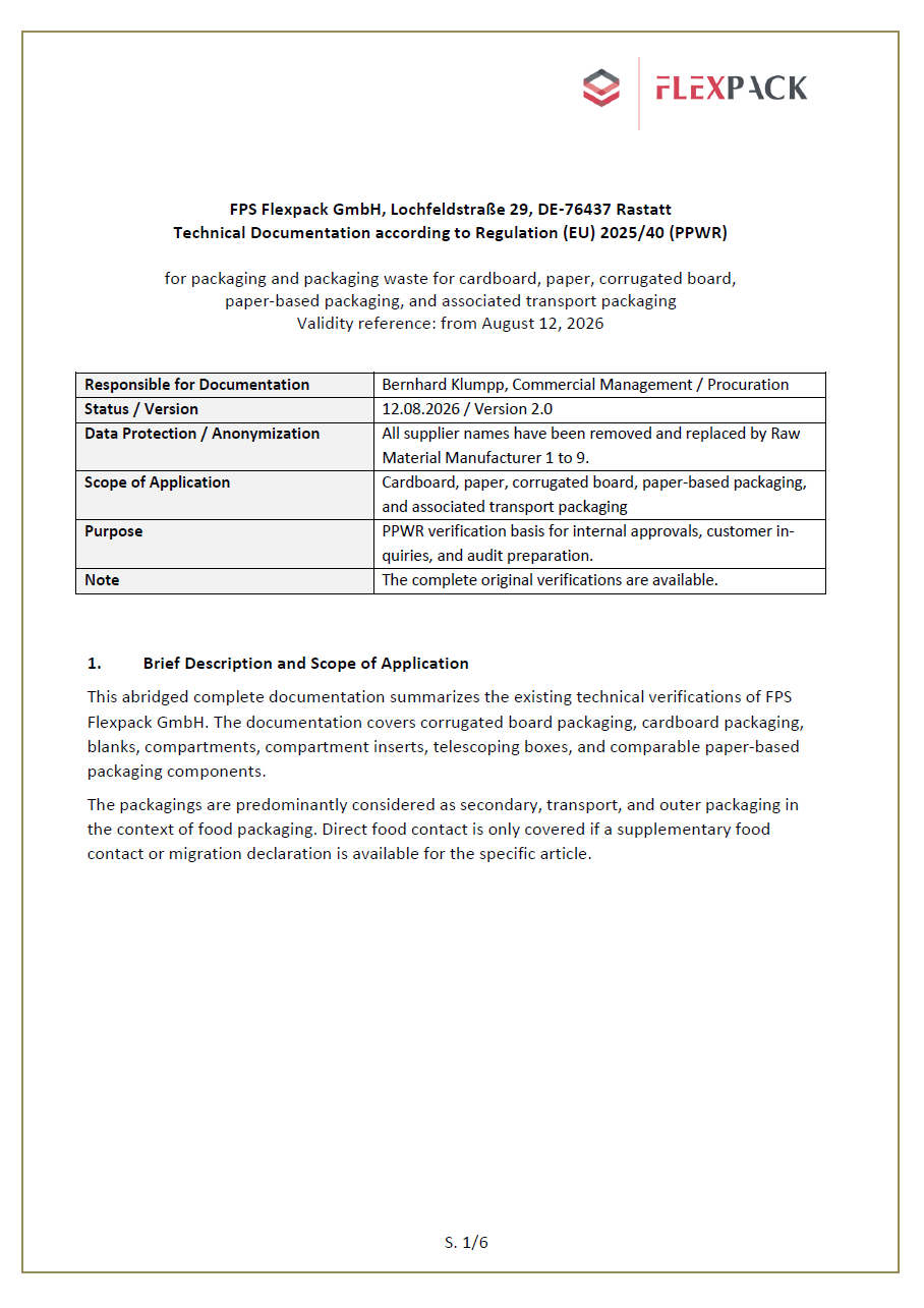 Technical Documentation Cardboard